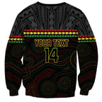 Penrith Panthers Rugby Custom Sweatshirt 60 Years Anniversary Black Polynesian Aboriginal Art