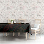 Penrith Panthers Rugby Custom Tablecloth 60 Years Anniversary Black Polynesian Aboriginal Art