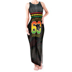 Penrith Panthers Rugby Custom Tank Maxi Dress 60 Years Anniversary Black Polynesian Aboriginal Art