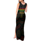 Penrith Panthers Rugby Custom Tank Maxi Dress 60 Years Anniversary Black Polynesian Aboriginal Art