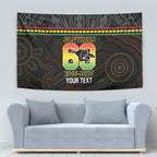 Penrith Panthers Rugby Custom Tapestry 60 Years Anniversary Black Polynesian Aboriginal Art