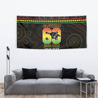 Penrith Panthers Rugby Custom Tapestry 60 Years Anniversary Black Polynesian Aboriginal Art