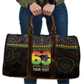 Penrith Panthers Rugby Custom Travel Bag 60 Years Anniversary Black Polynesian Aboriginal Art