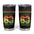 Penrith Panthers Rugby Custom Tumbler Cup 60 Years Anniversary Black Polynesian Aboriginal Art