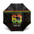 Penrith Panthers Rugby Custom Umbrella 60 Years Anniversary Black Polynesian Aboriginal Art