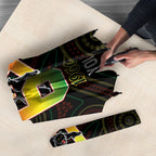 Penrith Panthers Rugby Custom Umbrella 60 Years Anniversary Black Polynesian Aboriginal Art