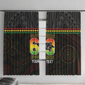 Penrith Panthers Rugby Custom Window Curtain 60 Years Anniversary Black Polynesian Aboriginal Art