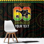 Penrith Panthers Rugby Custom Window Curtain 60 Years Anniversary Black Polynesian Aboriginal Art