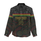 Penrith Panthers Rugby Custom Women Casual Shirt 60 Years Anniversary Black Polynesian Aboriginal Art