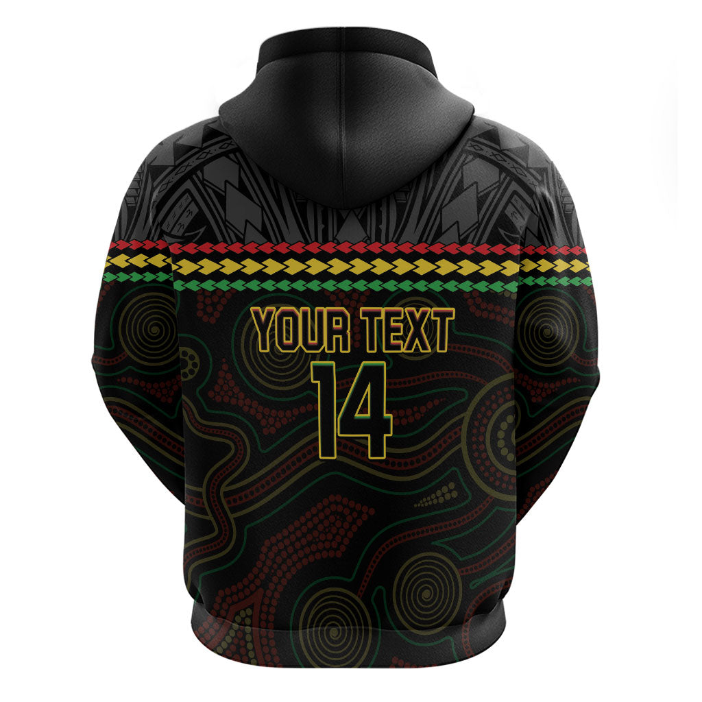 Penrith Panthers Rugby Custom Zip Hoodie 60 Years Anniversary Black Polynesian Aboriginal Art
