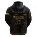 Penrith Panthers Rugby Custom Zip Hoodie 60 Years Anniversary Black Polynesian Aboriginal Art