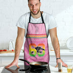 Penrith Panthers Rugby Custom Apron 60 Years Anniversary Pink Polynesian Aboriginal Art