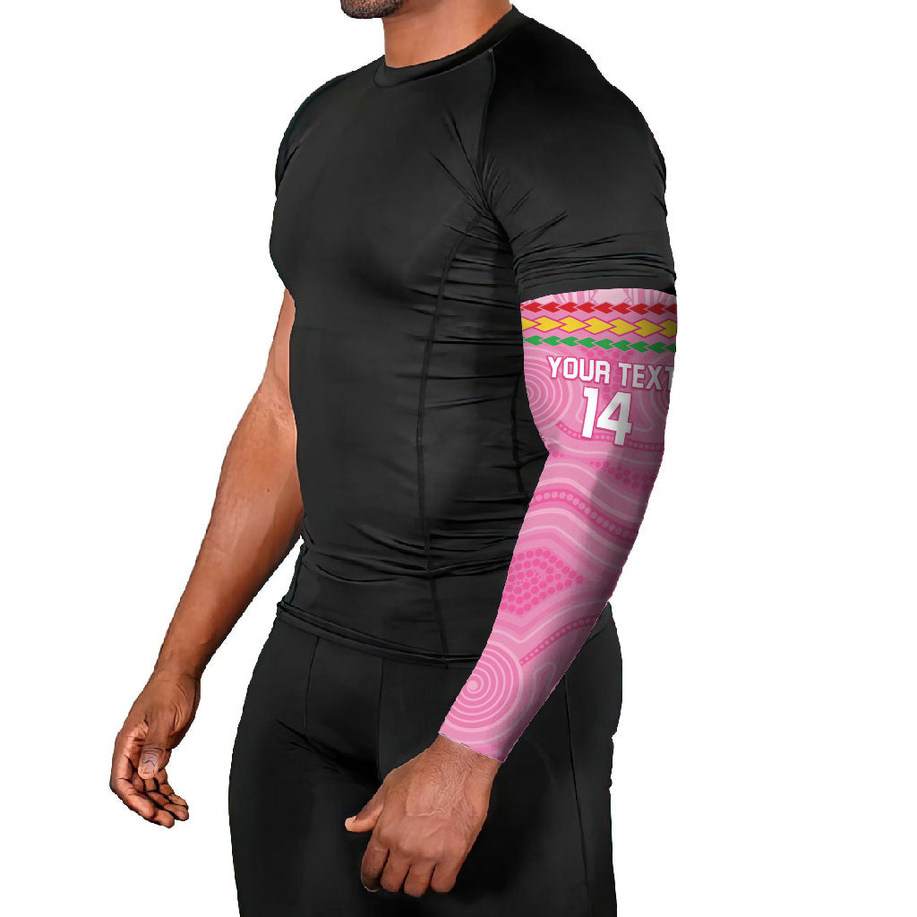 Penrith Panthers Rugby Custom Arm Sleeves 60 Years Anniversary Pink Polynesian Aboriginal Art