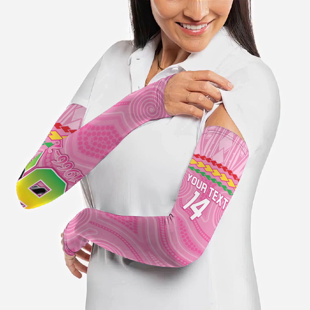 Penrith Panthers Rugby Custom Arm Sleeves 60 Years Anniversary Pink Polynesian Aboriginal Art
