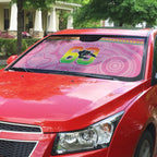 Penrith Panthers Rugby Custom Auto Sun Shade 60 Years Anniversary Pink Polynesian Aboriginal Art