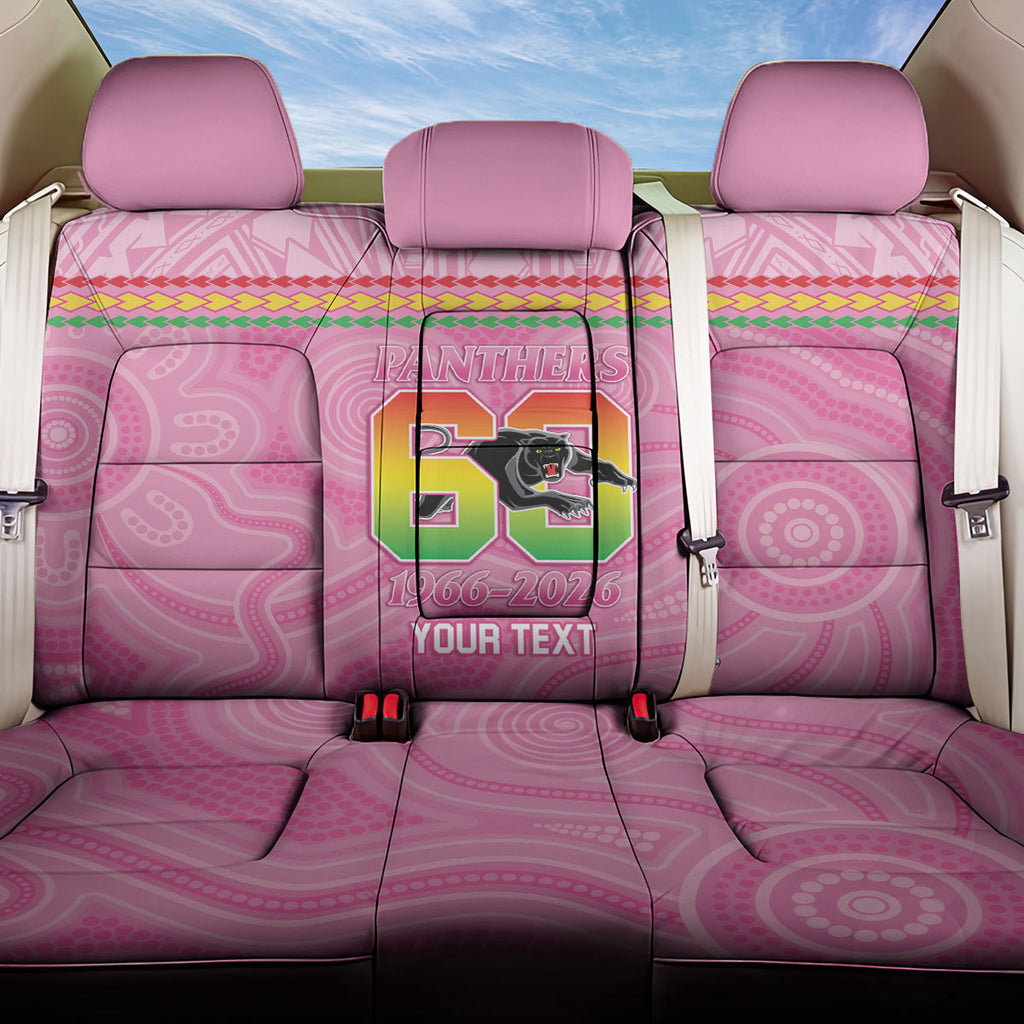 Penrith Panthers Rugby Custom Back Car Seat Cover 60 Years Anniversary Pink Polynesian Aboriginal Art