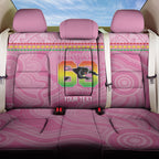 Penrith Panthers Rugby Custom Back Car Seat Cover 60 Years Anniversary Pink Polynesian Aboriginal Art