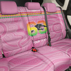 Penrith Panthers Rugby Custom Back Car Seat Cover 60 Years Anniversary Pink Polynesian Aboriginal Art