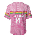 Penrith Panthers Rugby Custom Baseball Jersey 60 Years Anniversary Pink Polynesian Aboriginal Art