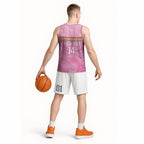 Penrith Panthers Rugby Custom Basketball Jersey 60 Years Anniversary Pink Polynesian Aboriginal Art