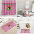 Penrith Panthers Rugby Custom Bathroom Set 60 Years Anniversary Pink Polynesian Aboriginal Art