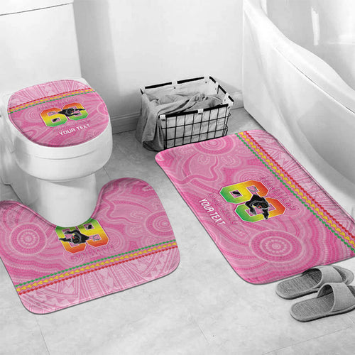 Penrith Panthers Rugby Custom Bathroom Set 60 Years Anniversary Pink Polynesian Aboriginal Art
