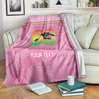 Penrith Panthers Rugby Custom Blanket 60 Years Anniversary Pink Polynesian Aboriginal Art