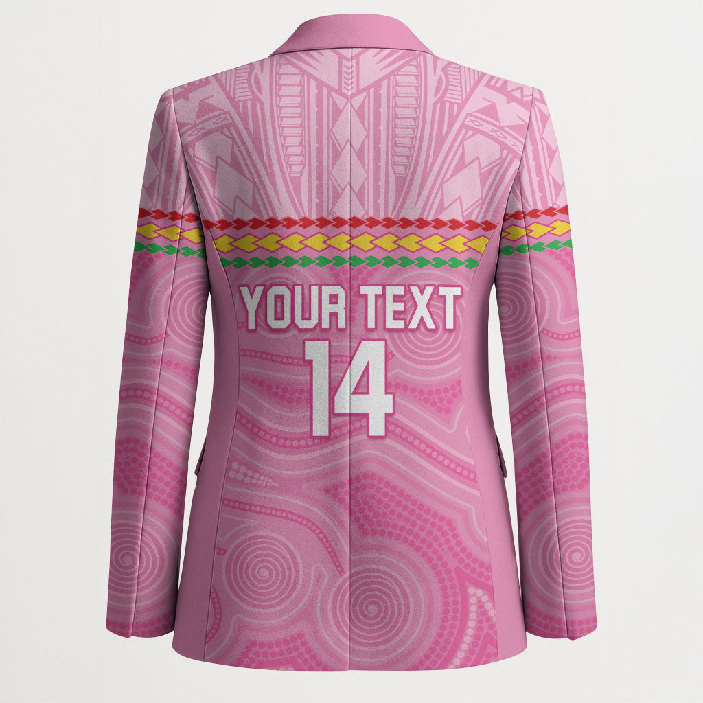 Penrith Panthers Rugby Custom Blazer 60 Years Anniversary Pink Polynesian Aboriginal Art