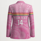 Penrith Panthers Rugby Custom Blazer 60 Years Anniversary Pink Polynesian Aboriginal Art