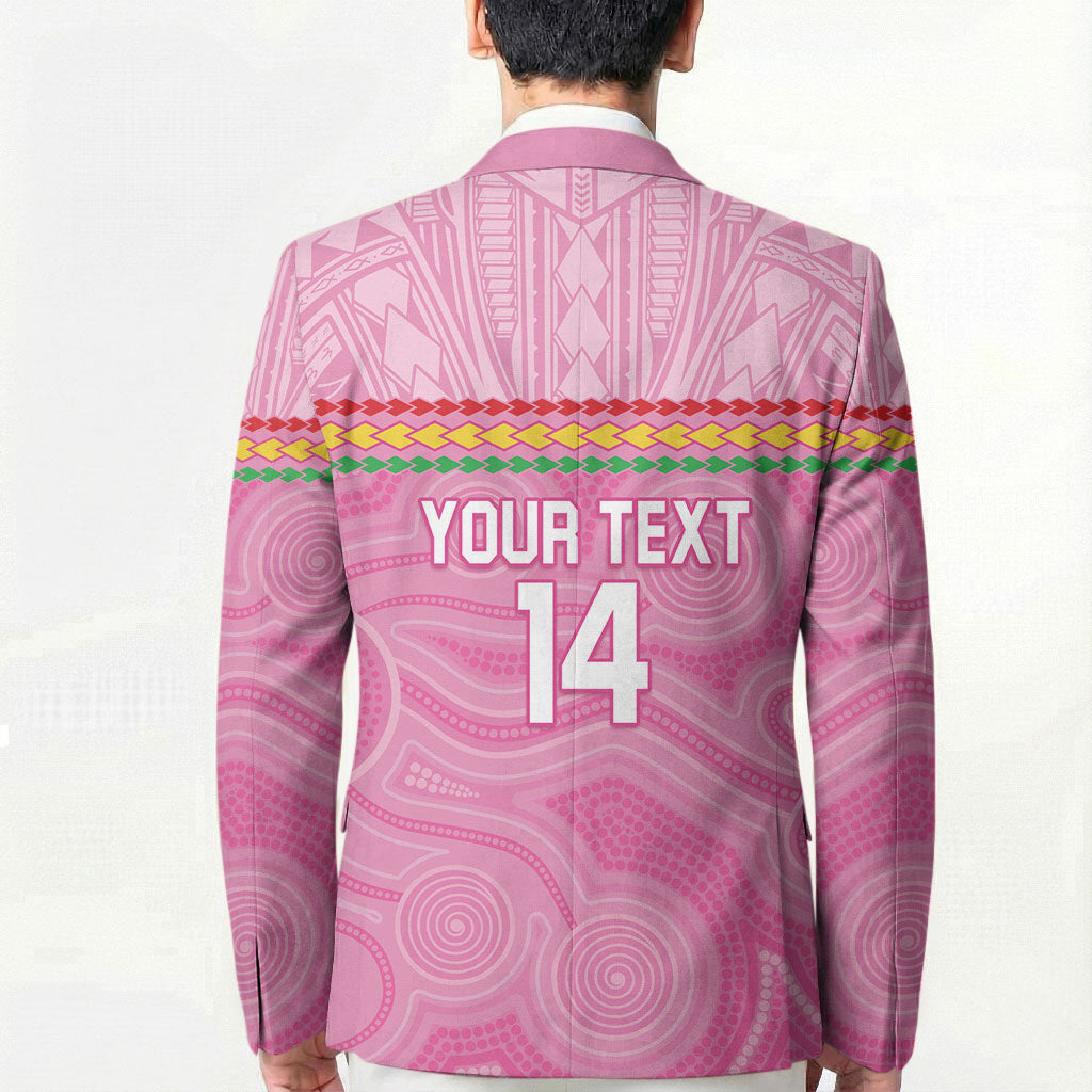 Penrith Panthers Rugby Custom Blazer 60 Years Anniversary Pink Polynesian Aboriginal Art