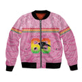 Penrith Panthers Rugby Custom Bomber Jacket 60 Years Anniversary Pink Polynesian Aboriginal Art