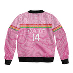 Penrith Panthers Rugby Custom Bomber Jacket 60 Years Anniversary Pink Polynesian Aboriginal Art