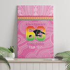 Penrith Panthers Rugby Custom Canvas Wall Art 60 Years Anniversary Pink Polynesian Aboriginal Art