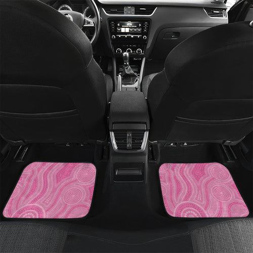 Penrith Panthers Rugby Custom Car Mats 60 Years Anniversary Pink Polynesian Aboriginal Art