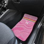 Penrith Panthers Rugby Custom Car Mats 60 Years Anniversary Pink Polynesian Aboriginal Art