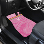 Penrith Panthers Rugby Custom Car Mats 60 Years Anniversary Pink Polynesian Aboriginal Art