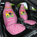 Penrith Panthers Rugby Custom Car Seat Cover 60 Years Anniversary Pink Polynesian Aboriginal Art