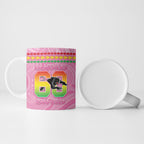 Penrith Panthers Rugby Custom Ceramic Mug 60 Years Anniversary Pink Polynesian Aboriginal Art
