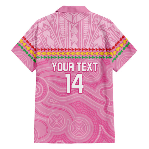 Penrith Panthers Rugby Custom Family Matching Long Sleeve Bodycon Dress and Hawaiian Shirt 60 Years Anniversary Pink Polynesian Aboriginal Art