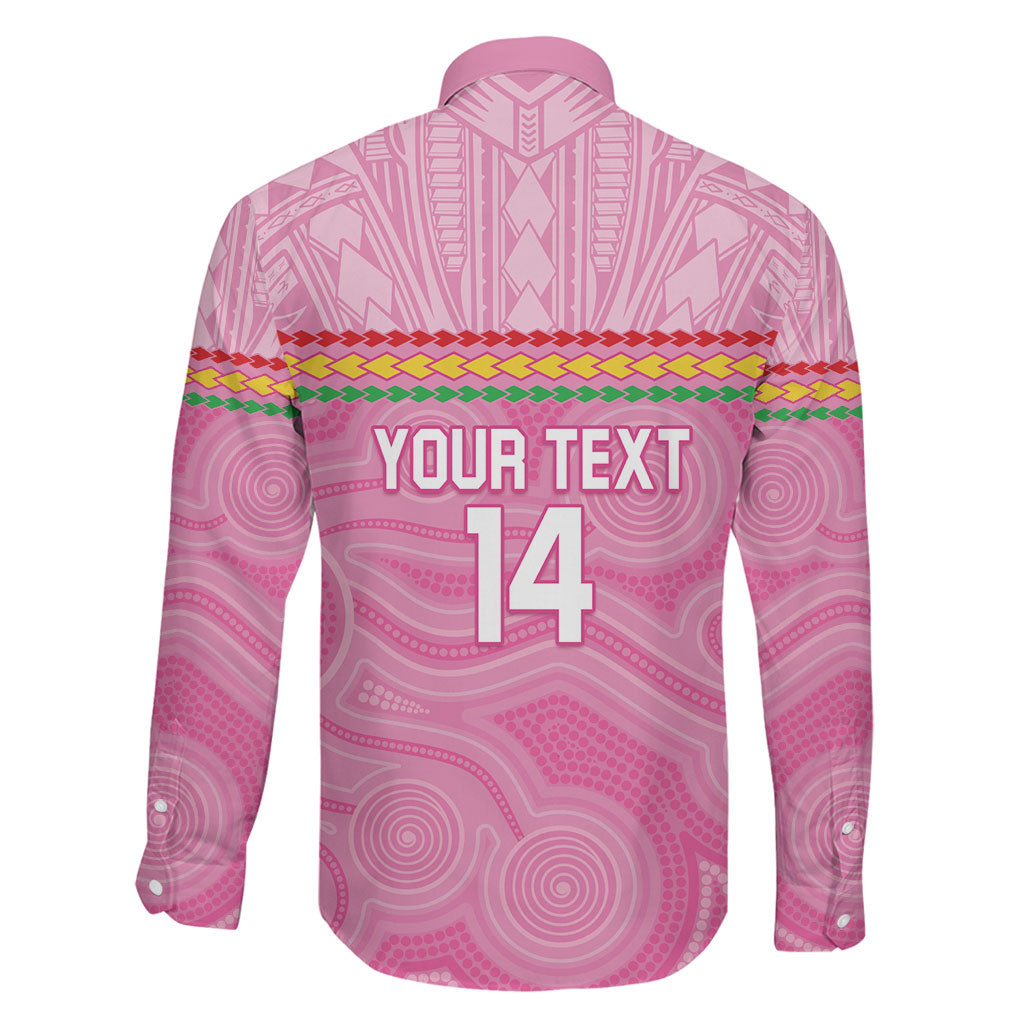 Penrith Panthers Rugby Custom Family Matching Puletasi and Hawaiian Shirt 60 Years Anniversary Pink Polynesian Aboriginal Art