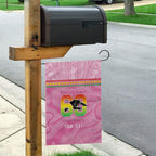 Penrith Panthers Rugby Custom Garden Flag 60 Years Anniversary Pink Polynesian Aboriginal Art