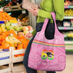 Penrith Panthers Rugby Custom Grocery Bag 60 Years Anniversary Pink Polynesian Aboriginal Art