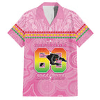 Penrith Panthers Rugby Custom Hawaiian Shirt 60 Years Anniversary Pink Polynesian Aboriginal Art