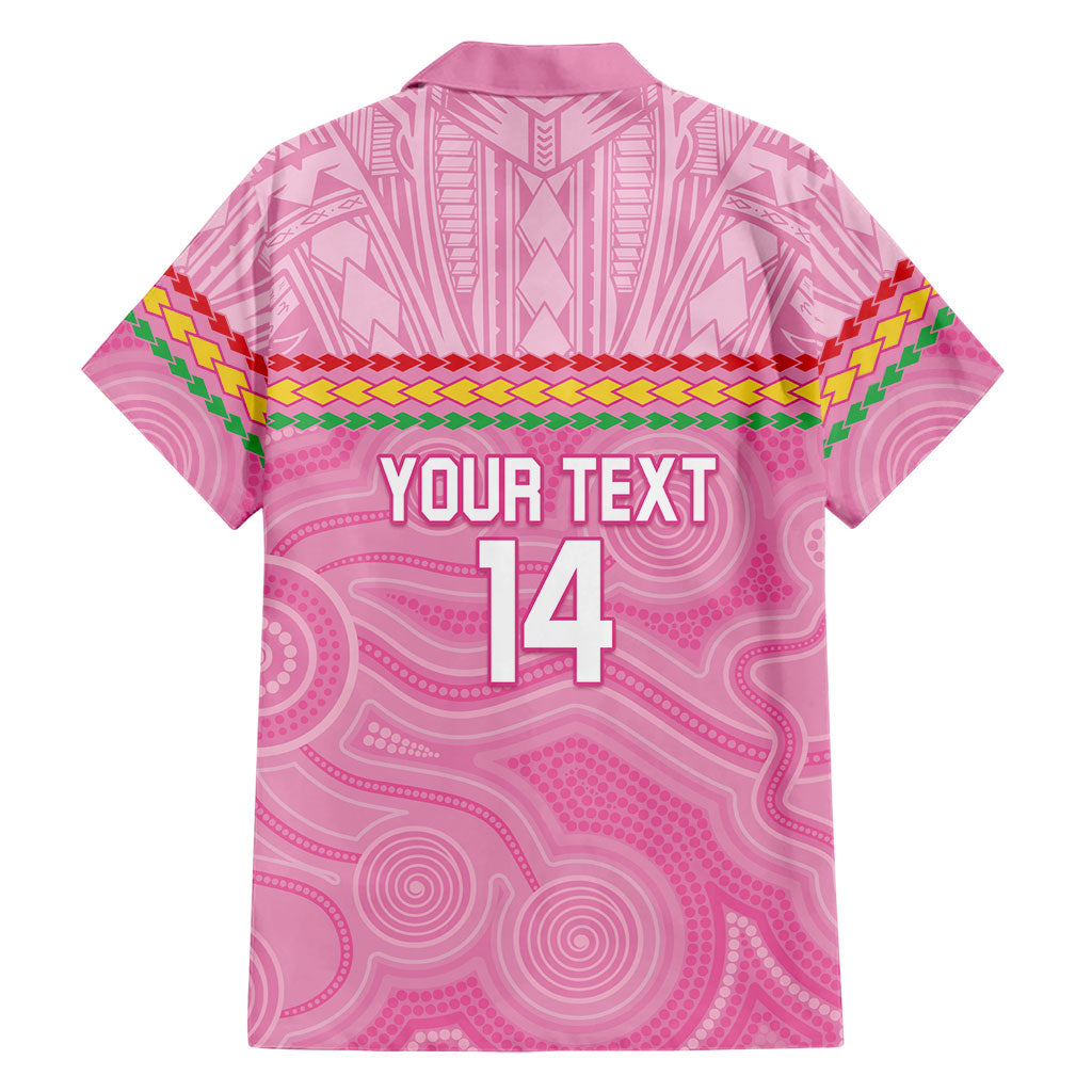 Penrith Panthers Rugby Custom Hawaiian Shirt 60 Years Anniversary Pink Polynesian Aboriginal Art