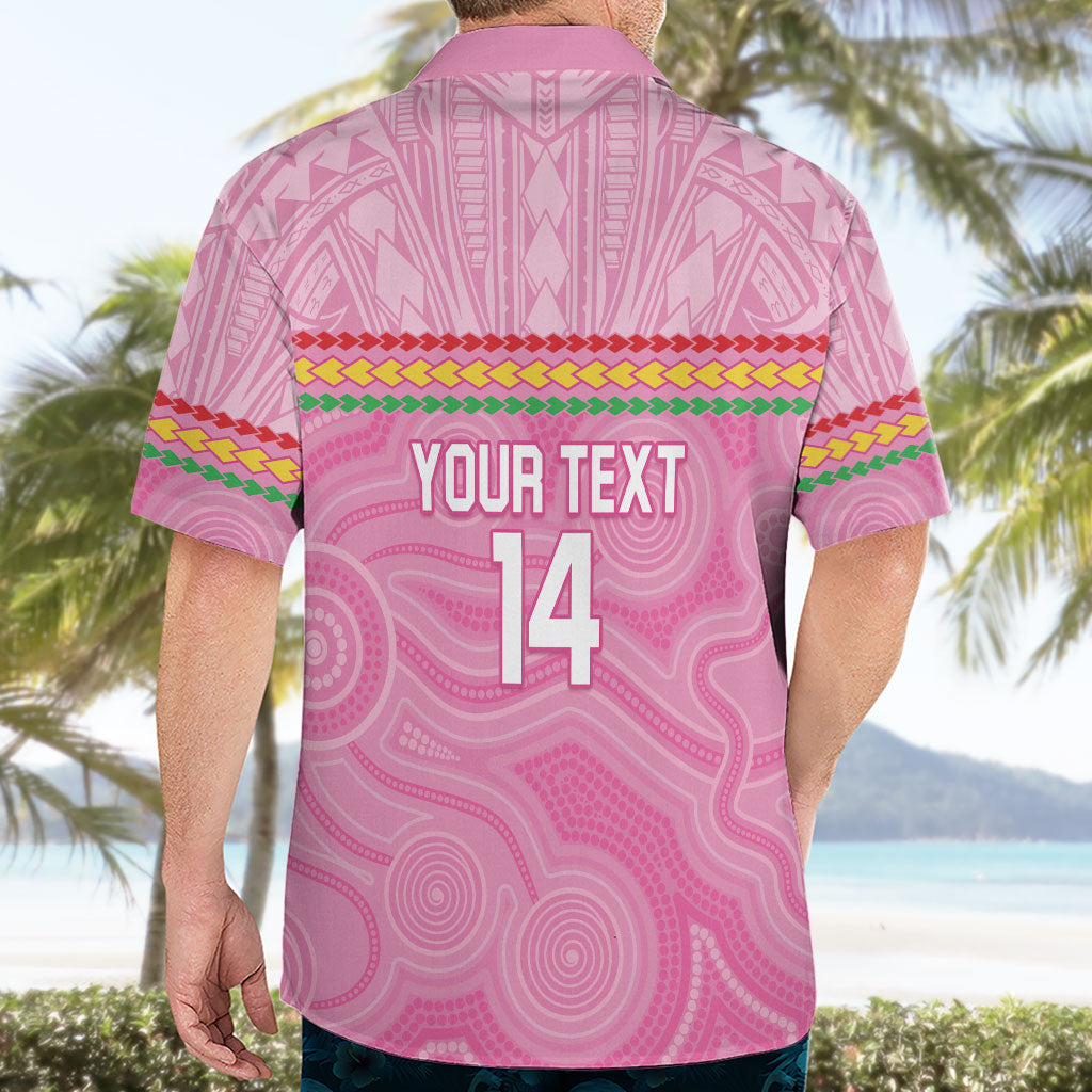 Penrith Panthers Rugby Custom Hawaiian Shirt 60 Years Anniversary Pink Polynesian Aboriginal Art