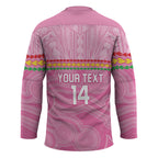 Penrith Panthers Rugby Custom Hockey Jersey 60 Years Anniversary Pink Polynesian Aboriginal Art