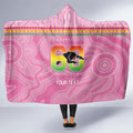 Penrith Panthers Rugby Custom Hooded Blanket 60 Years Anniversary Pink Polynesian Aboriginal Art