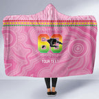 Penrith Panthers Rugby Custom Hooded Blanket 60 Years Anniversary Pink Polynesian Aboriginal Art