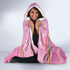 Penrith Panthers Rugby Custom Hooded Blanket 60 Years Anniversary Pink Polynesian Aboriginal Art