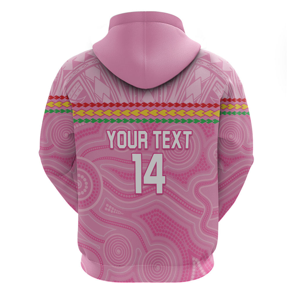 Penrith Panthers Rugby Custom Hoodie 60 Years Anniversary Pink Polynesian Aboriginal Art
